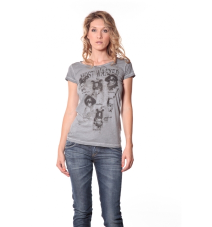 Rich&Royal Tee shirt Visages Gris 13q465