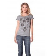 Rich&Royal Tee shirt Visages Gris 13q465